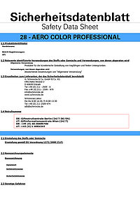 AERO COLOR Professional - Safety data sheets