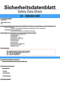 Indian Ink 1912 - Sicherheitsdatenblätter