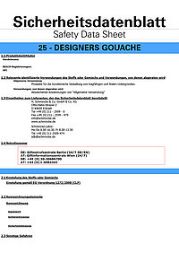 Designers Gouache - Safety data sheets